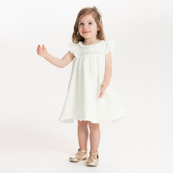 Robe de cérémonie à volants blanc bébé fille