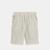 Boy's beige striped linen Bermuda shorts