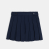Girl's navy blue pleated short skirt