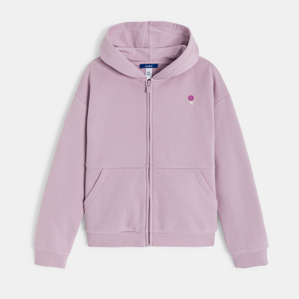 Sweat-shirt à capuche mauve Fille