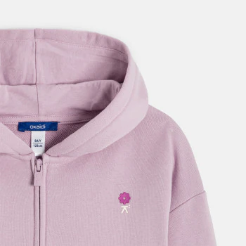 Sweat-shirt à capuche mauve Fille