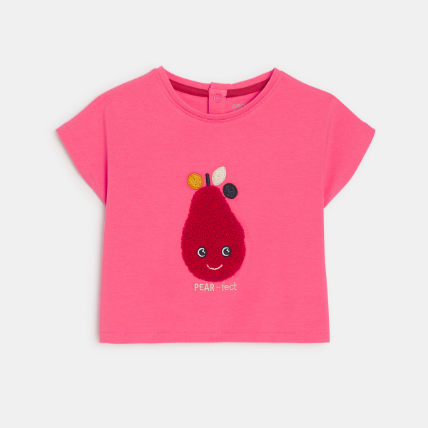 Baby girl's pink pear sensory T-shirt
