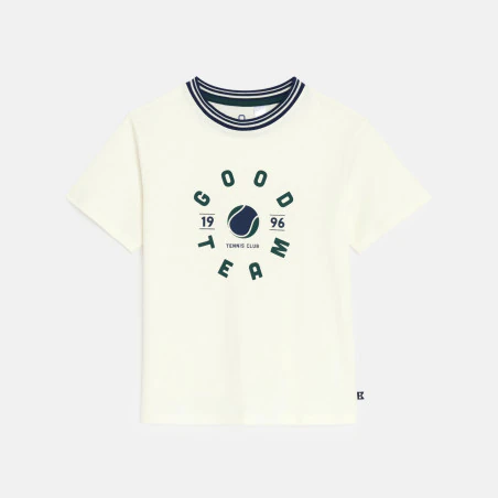T-shirt manches courtes à message blanc Garçon