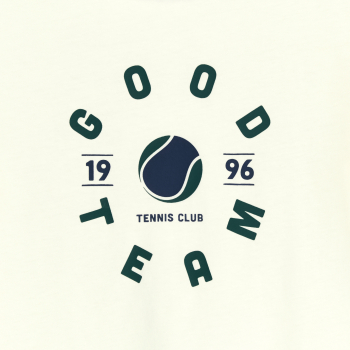 Boy's white slogan T-shirt with short sleeves