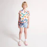 T-shirt manches courtes fleuri multicolore Fille