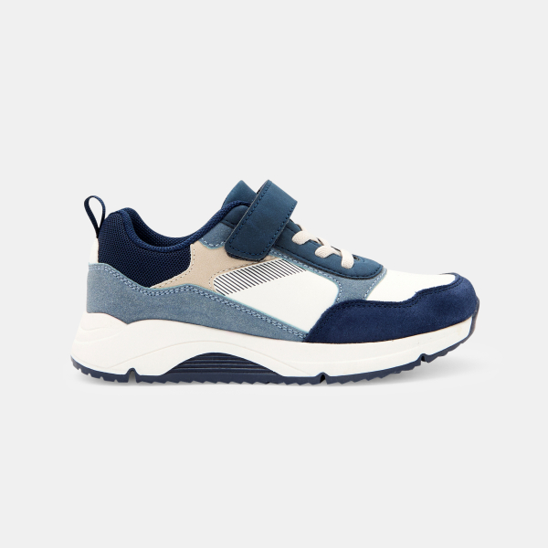 Running dadshoes lacets et scratch bleu garçon