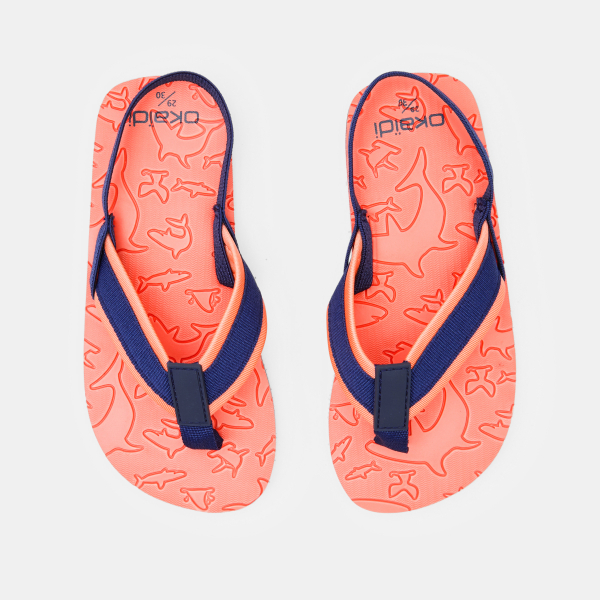 Boy's pink shark slip-on flip-flops