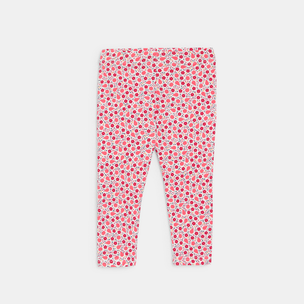 Legging fleuri rose bébé fille