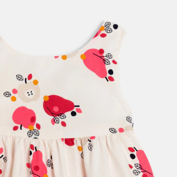 Baby girl's embossed pinafore dress and pink bloomers