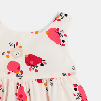 Robe à bretelles gaufrée et bloomer rose bébé fille