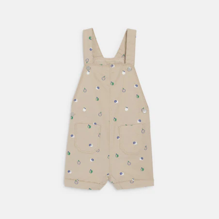 Baby boy's grey fruit short dungarees