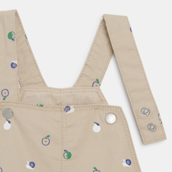 Baby boy's grey fruit short dungarees