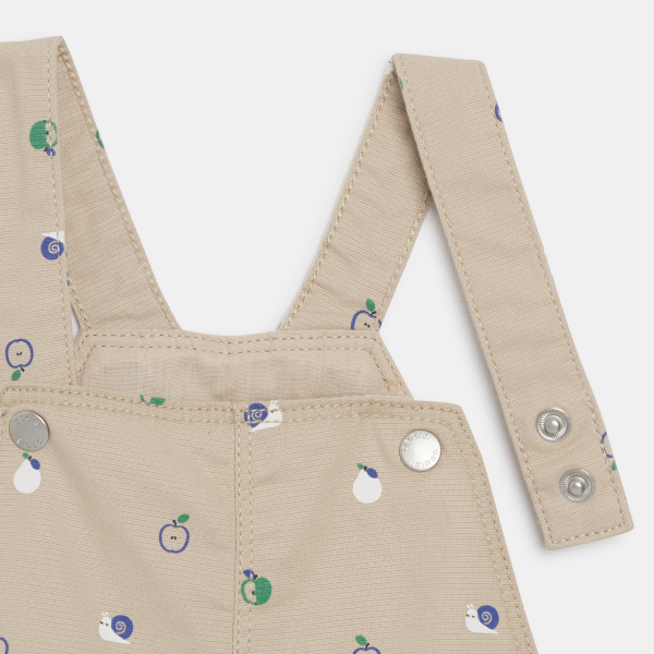 Baby boy's grey fruit short dungarees