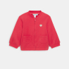 Baby girl's red fleece zip-up sweatshirt