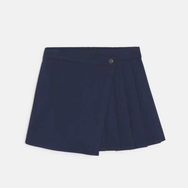Girl's navy blue pleated skort
