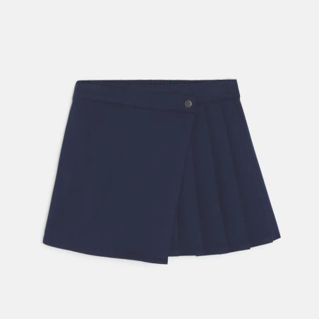 Jupe-short plissée bleu marine Fille