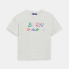 Girl's grey marl slogan T-shirt