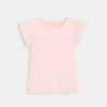 T-shirt manches broderies anglaises rose bébé fille