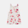 Baby girl's short pink fruity dungarees