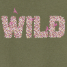 Girl's khaki glittery slogan T-shirt