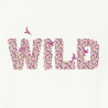 Girl's white glittery slogan T-shirt