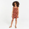 Girl's brown palm print playsuit
