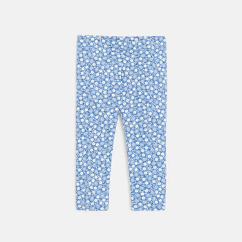 Baby girl's floral blue leggings