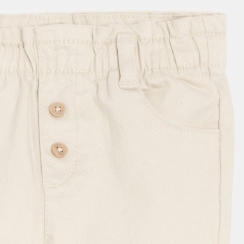 Pantalon taille haute beige bébé fille