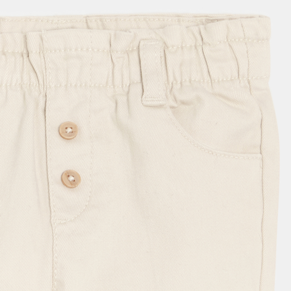 Pantalon taille haute beige bébé fille