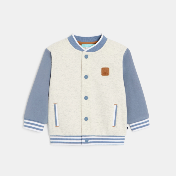 Baby boy's blue fleece rabbit baseball jacket