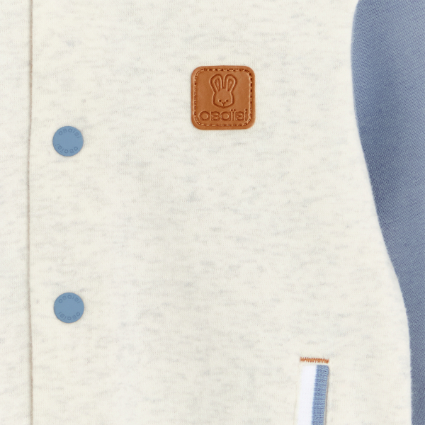 Baby boy's blue fleece rabbit baseball jacket