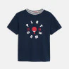 T-shirt manches courtes à message bleu Garçon