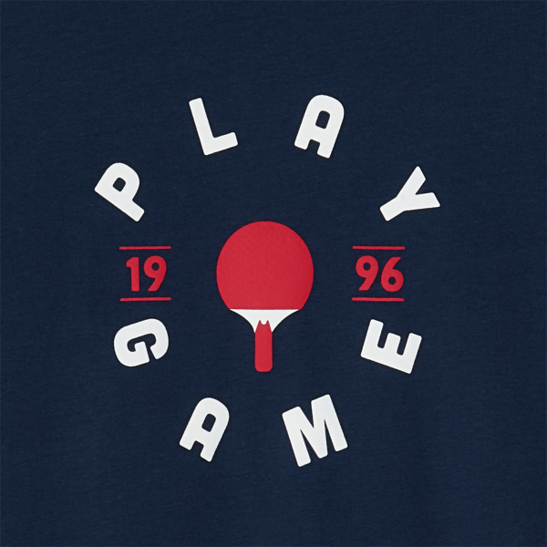 Boy's blue slogan T-shirt with short sleeves