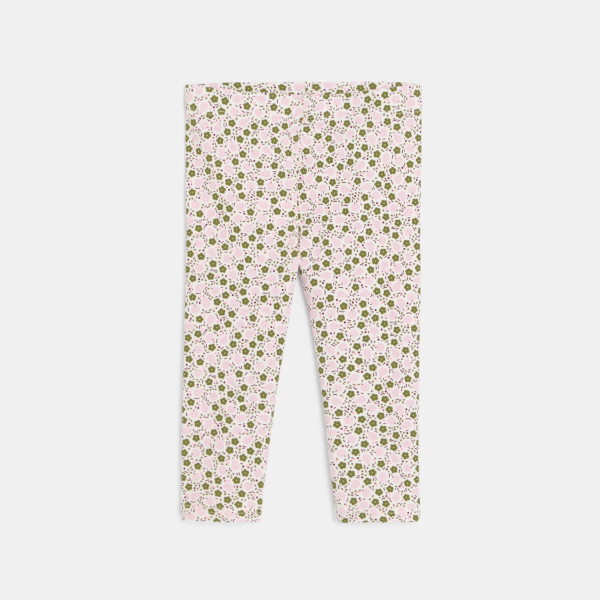 Baby girl's mauve floral leggings