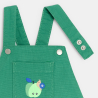 Baby boy's green patterned cotton short overalls