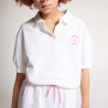 Girl's white short-sleeve polo shirt