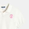 Girl's white short-sleeve polo shirt