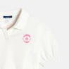 Girl's white short-sleeve polo shirt