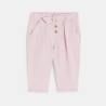 Baby girl's pink flowing jersey cotton trousers