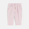 Baby girl's pink flowing jersey cotton trousers