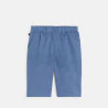 Boy's plain blue linen Bermuda shorts