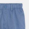 Boy's plain blue linen Bermuda shorts