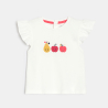 T-shirt à volants fruits blanc bébé fille