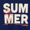 Boy's navy blue short-sleeve slogan T-shirt