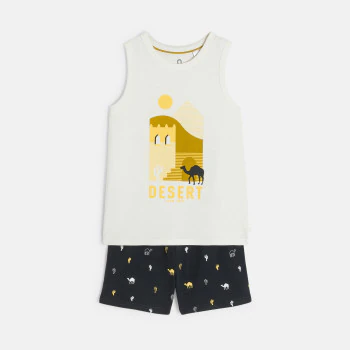 Pyjama d'été 2 pièces en jersey noir Garçon