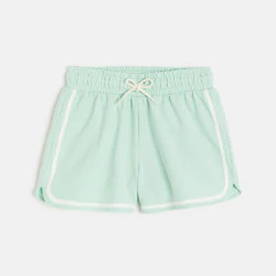 Short en molleton vert pastel Fille