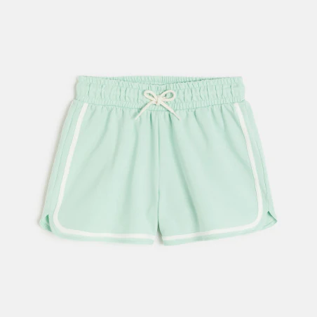 Girl's pastel green fleece shorts