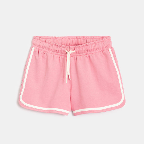 Girl's candy pink fleece shorts