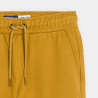 Boy's curry yellow cargo Bermuda shorts in brushed cotton