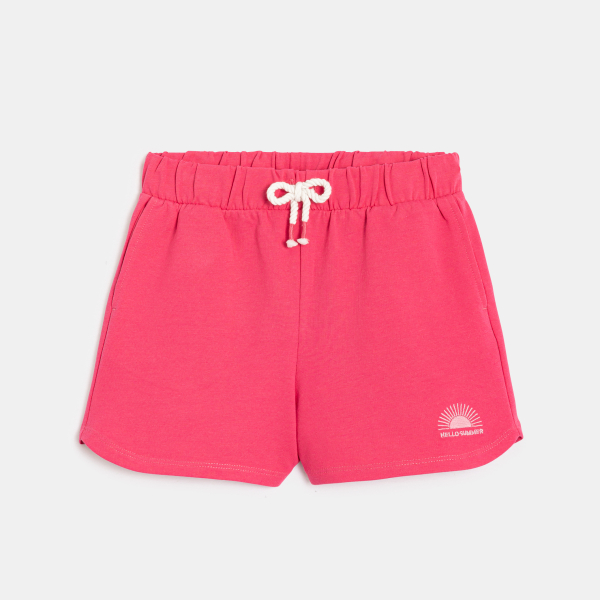 Girl's plain pink fleece shorts